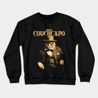 Funny Gangster Cat Couch Capo Cat Dad Men, Women Crewneck Sweatshirt